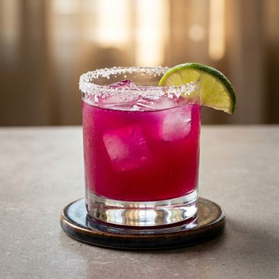 Prickly Pear Margarita with Fresh Lime