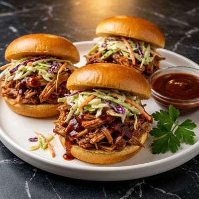 Pulled Pork Sliders with Slaw