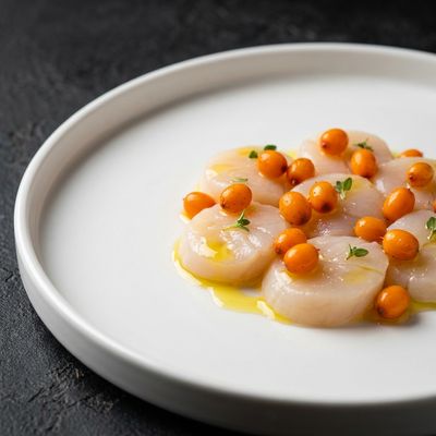 Raw Scallops with Sea Buckthorn