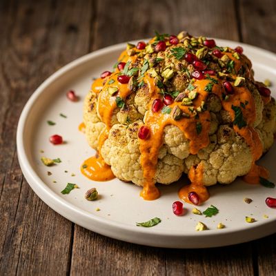 Roasted Cauliflower with Harissa Yogurt