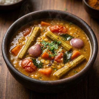 Sambar with Toor Dal and Tamarind