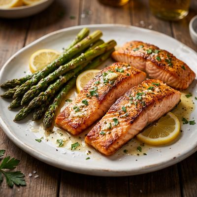 Sheet Pan Garlic Butter Salmon and Asparagus