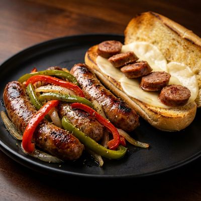 Sheet Pan Sausage and Pepper Hoagies