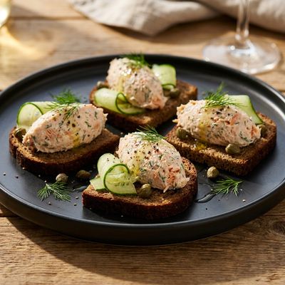 Smoked Trout Pate on Rye Bites