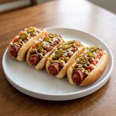 Sonoran Hot Dogs with Pinto Beans and Bacon