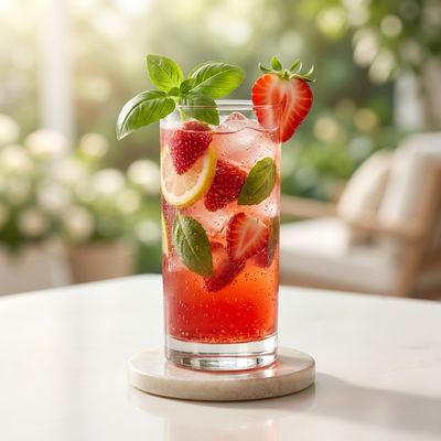 Sparkling Strawberry Basil Lemonade