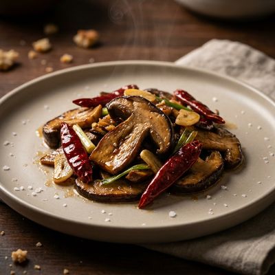 Stir-Fried Wild Porcini Mushroom with Dried Chillies