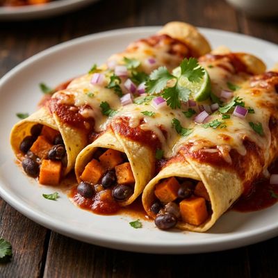 Sweet Potato and Black Bean Enchiladas with Corn Tortillas