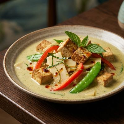 Thai Green Curry with Coconut Milk and Tofu