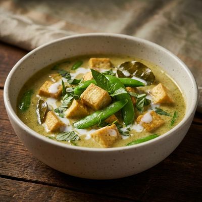 Thai Green Curry with Tofu and Snap Peas