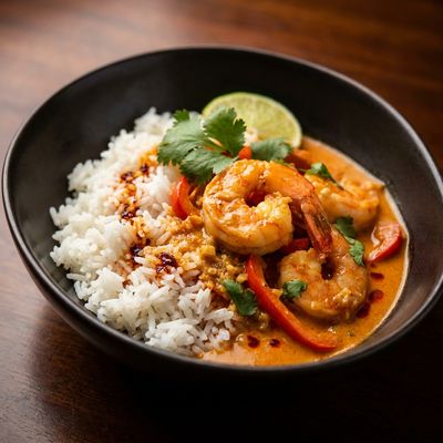 Thai Red Curry with Shrimp and Jasmine Rice