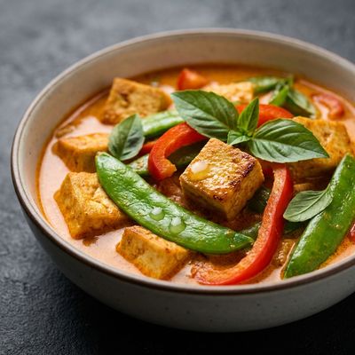 Thai Red Curry with Tofu and Snap Peas
