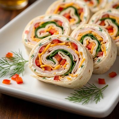 Turkey and Cheddar Tortilla Pinwheels