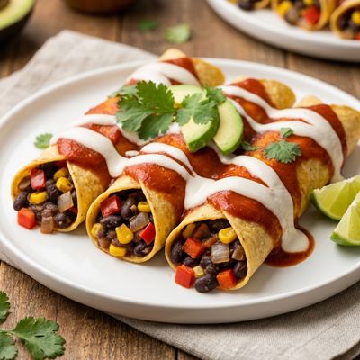 Vegan Black Bean Enchiladas with Cashew Crema