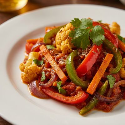 Vegetable Jalfrezi with Mixed Peppers
