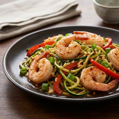 Zucchini Noodle Stir-Fry with Shrimp and Ginger